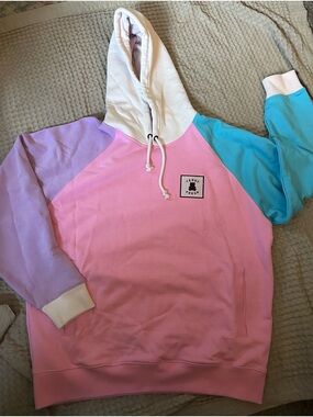 Teddy Fresh Pink, Lavender & Aqua Colorblock Hoodie